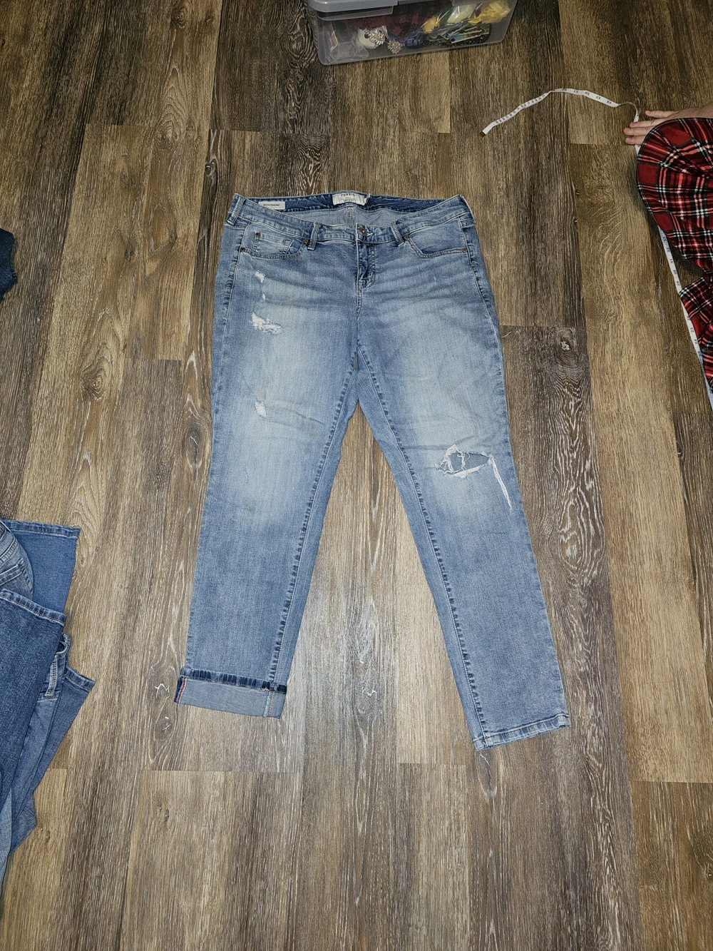torrid Light Wash Distressed Cropped Ankle Jeans